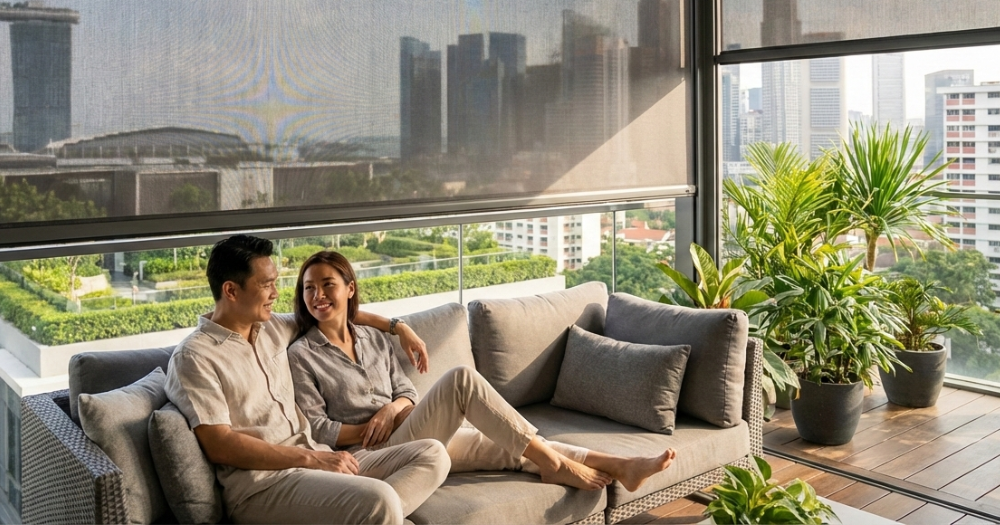 Premium Zipscreen balcony blinds installation for high-rise condos by MinistryofBlind