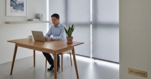 Modern roller blinds for home office showing glare reduction for a Singapore workspace - Ministry of Blind
